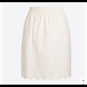 White scalloped J Crew skirt